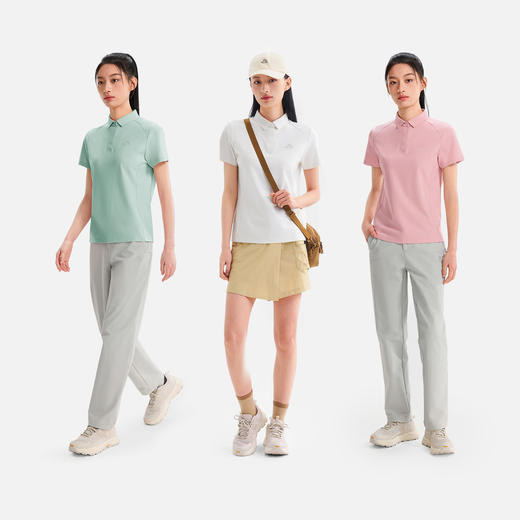 伯希和户外短袖T恤女士26新款POLO衫抑菌凉感半袖弹力徒步登山衣 商品图4