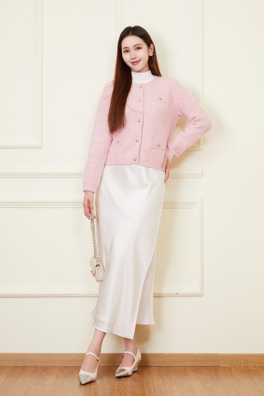 amadella 粉色气质小香风星光亮片针织开衫 21811 商品图2