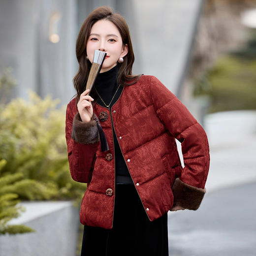 新中式国风棉服外套新款高级拼接保暖短款棉袄棉衣YIHFUS2578 商品图2