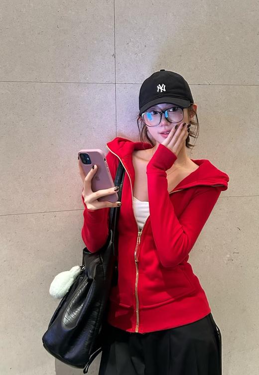 金标lulu磨毛棉连帽修身外套 商品图6