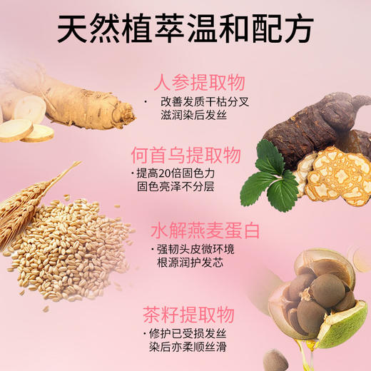 【天然植萃❗️免漂染发剂】染出高级感发色，轻松上色内外渗透发丝，长效锁色不褪色，温和不刺激，理发店专用染发膏女男盖白发多段色粉色灰色QQ 商品图2