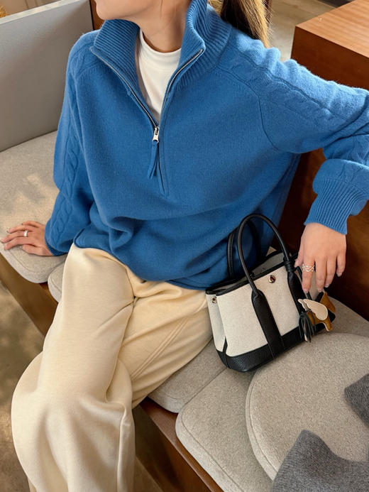 美丽奴羊毛立领毛衣，现货 商品图2