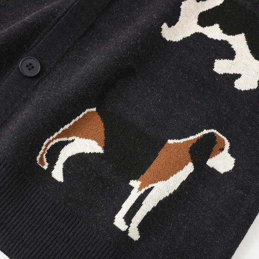 GXG男装秋季时尚复古卡通动物提花针织衫舒适保暖男式开襟毛衣K&C 商品图8