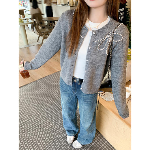 <曾小咸推荐>现货秒杀 ！微信超特价！韩系设计感针织开衫 日常209.99 立减120 秒杀89.99！！ 商品图3