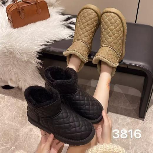 【HF】无忧购“清仓福利”冬季防水皮面棉鞋加绒加厚防水女款雪地靴3811/3823/3825/3856（截单后3-5天发货） 商品图1