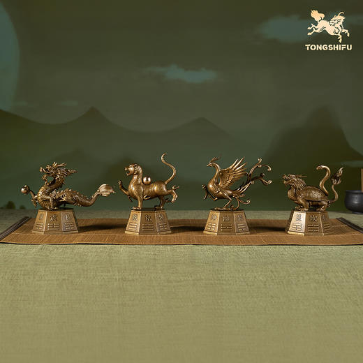 铜师傅《青龙》《白虎》《朱雀》《玄武》青铜摆件 家居装饰品 商品图0