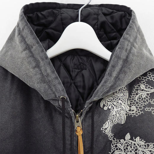 KHOKI Vintage effect embroidered 复古水洗拼接刺绣外套 商品图1