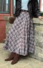Q59322#复古格纹高腰显瘦伞裙 商品缩略图0