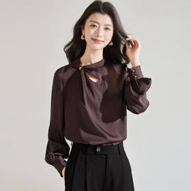 「高货sh」全新升级【铂金会员183/天猫249/差价66】(00118)洛诗琳新款设计感镂空衬衫2026春季法式轻奢通勤雪纺衫