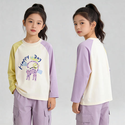 贝贝怡女童长袖T恤ZB1FS021 商品图2