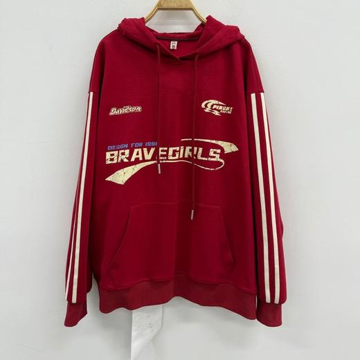 NC连帽双肩织带加绒卫衣51015（红）冬季154220010321 商品图1