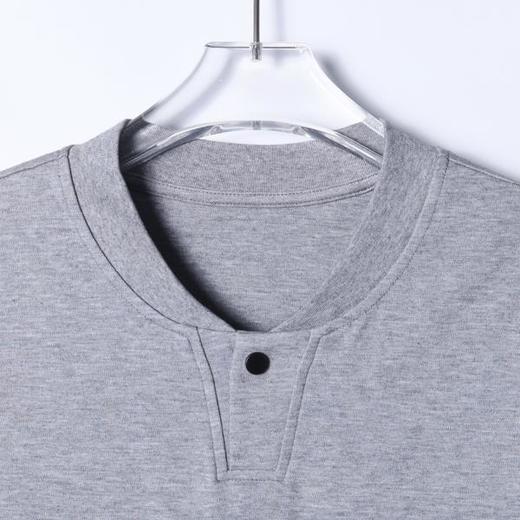 5686011SDSA男士秋冬新款痞帅男装简约纯色亨利领长袖T恤百搭休闲舒适潮 商品图2