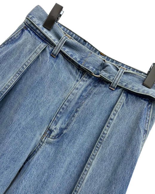 女款腰带直筒牛仔裤长裤 可配套装la014 商品图2