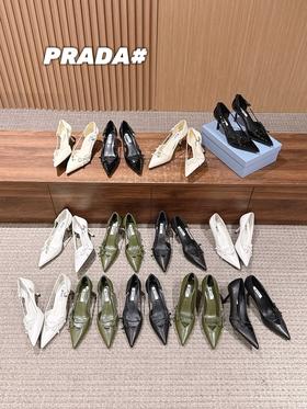 普拉达2026早春新品尖头 中空凉鞋高跟鞋 (DBG)