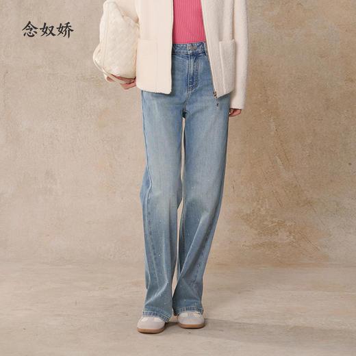 【商场同款】CNT5B79 “ 星光裤 ” 碎钻滤镜，精致细腻小直筒裤型不挑腿型 商品图1