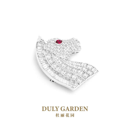  杜丽花园DULY GARDEN白色马胸针11904ZW 商品图1