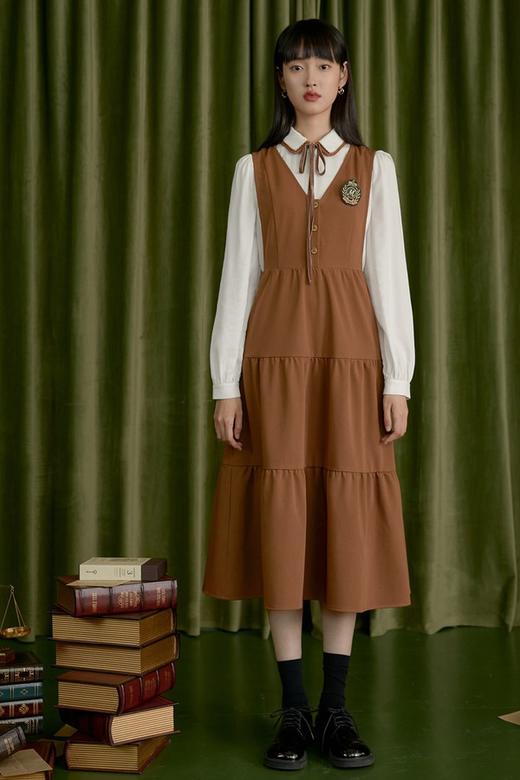 inman/茵曼 学院风减龄背心连衣裙 15675 商品图4
