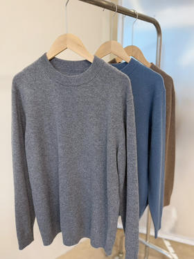 2601306    男士💪圆领套头 羊绒衫