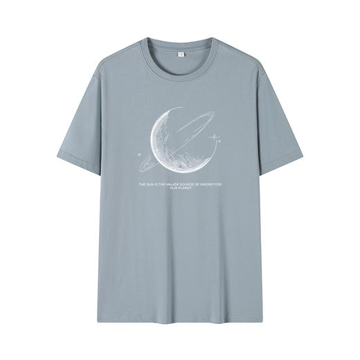 GXG男装【100%棉】夏季时尚星球图案户外运动百搭男士圆领短袖T恤K&C 商品图4