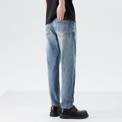 GXG男装26春季潮流经典水洗复古百搭舒适休闲直筒裤男式牛仔长裤K&C 商品图6