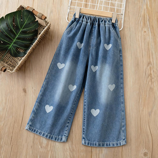 贝贝怡童装儿童牛仔裤宽松舒适弹力女童长裤2026春季新款休闲裤子ZB1FK019 商品图5
