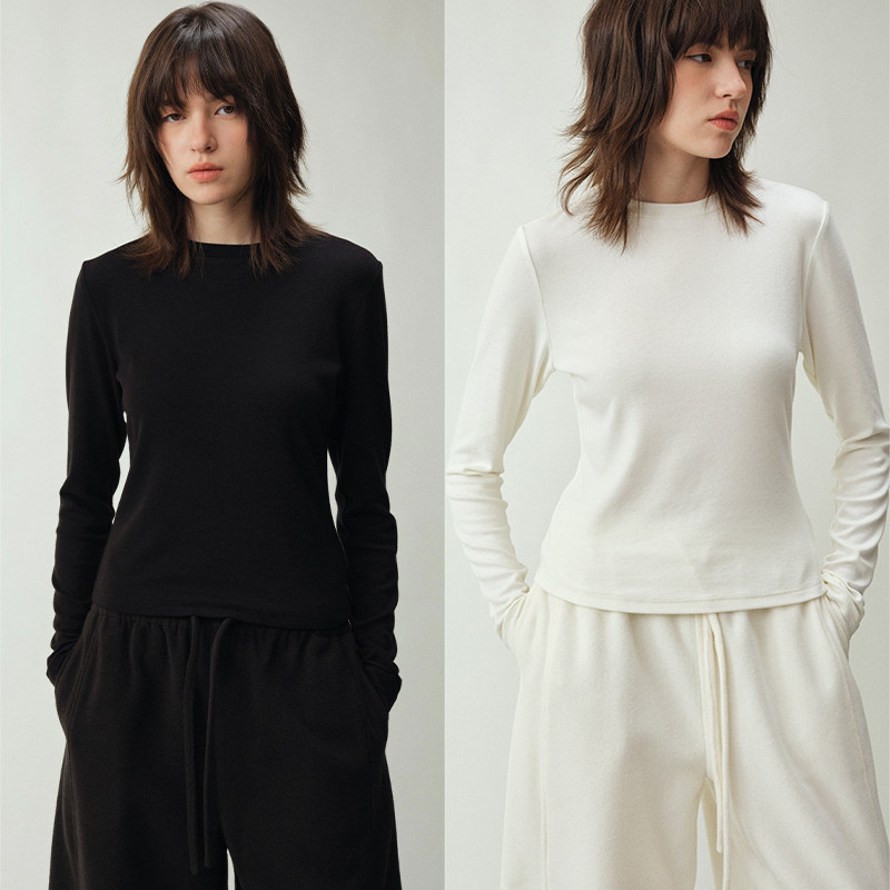 UMILAB｜糯糯T*慕斯羊毛棉混纺软糯回弹修身显瘦百搭长袖T恤T783W