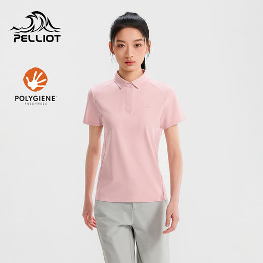 伯希和户外短袖T恤女士26新款POLO衫抑菌凉感半袖弹力徒步登山衣 商品图0