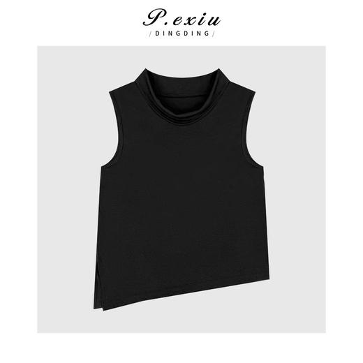 04-1潘依绣丁丁宠粉高级感不规则半高领针织背心Q7941 商品图0