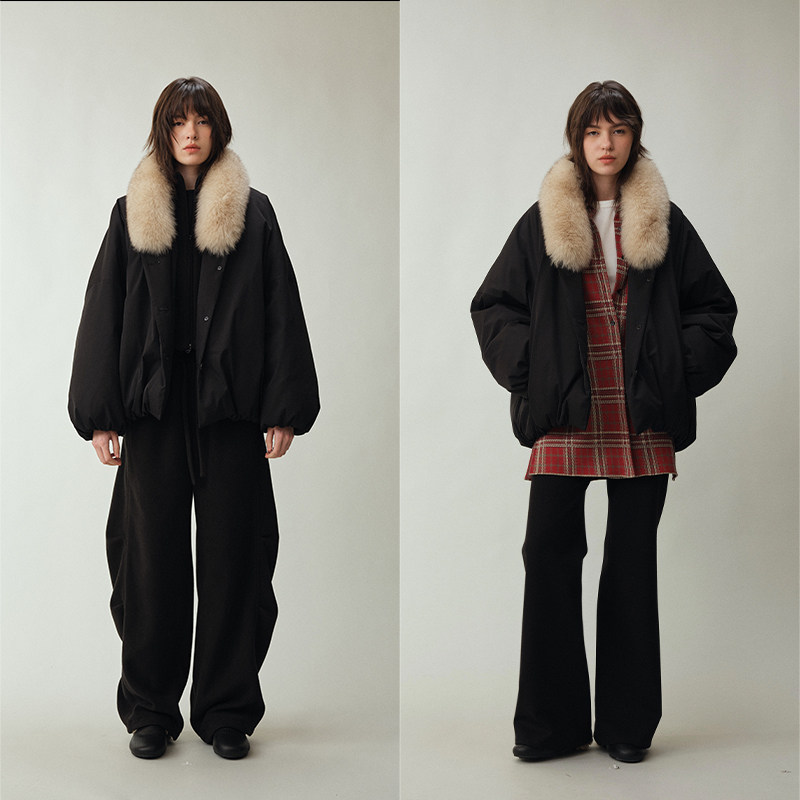 UMILAB｜星夜*索罗娜面料+新国标95白鹅绒+可拆卸狐狸毛领羽绒服F367W