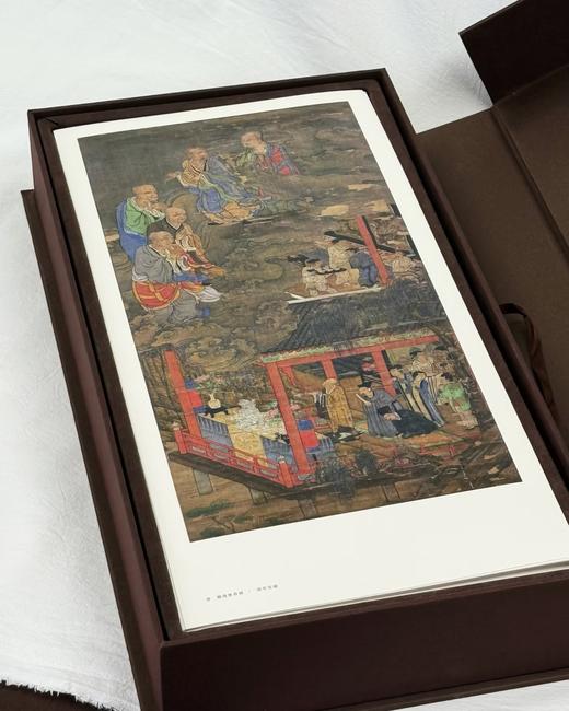 《宋 明州惠安院五百罗汉图》，精装外函，散页100张单面印刷，内页尺23*50.2cm，画芯尺寸20*42cm。附经折装导读册，郁伟年主编，宁波出版社2023年7月一版一印，定价2880，售价1598 商品图6