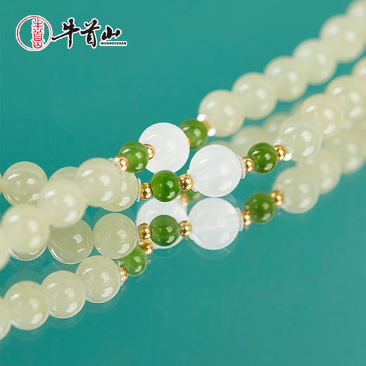 牛首山文创和田青玉晴水南红莲花多圈手串中式高颜值手链节日礼物 商品图3