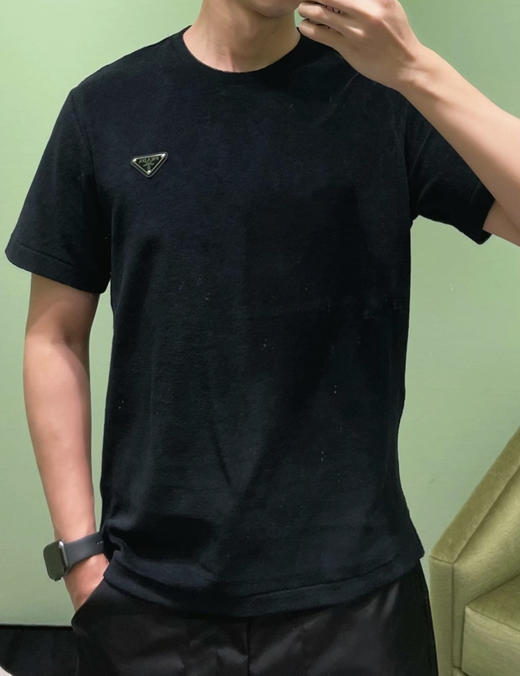 中性款三角标破损短袖T恤he020 商品图3