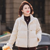 丁摩女装新款冬季立领新中式上衣洋气大码妈妈装短款大码羽绒服ALW8813 商品缩略图3