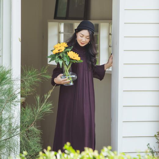 【林栖设计小店】手工钉珠|桑蚕丝钩花襦裙新中式仙气感2026春新款真丝连衣裙1961160 商品图3