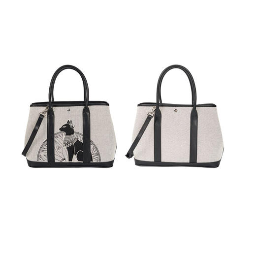 大英博物馆 盖亚·安德森猫系列 拼接 高冷猫 刺绣 手提款斜挎包 商品图4