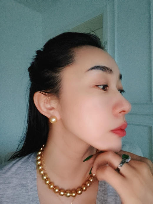 【新年优惠特价】缅甸TASAKI金珠素钉·18k金镶嵌海水耳针 商品图0