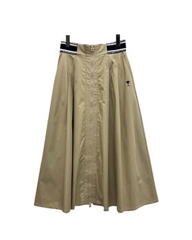 女款全棉织带拉链伞状半裙zh010