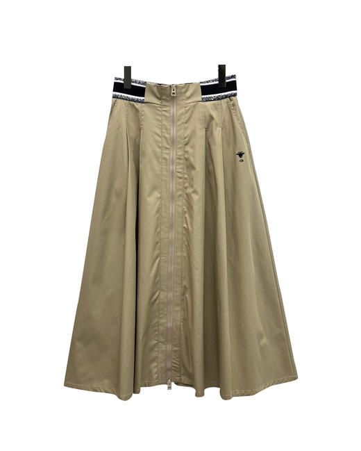 女款全棉织带拉链伞状半裙zh010 商品图0