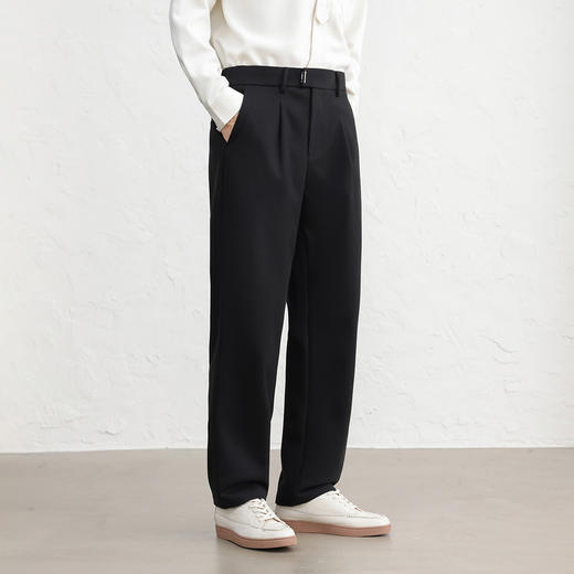 GXG男装秋季简约百搭日常通勤直筒裤商务休闲加厚磨毛男式裤子K&C 商品图1