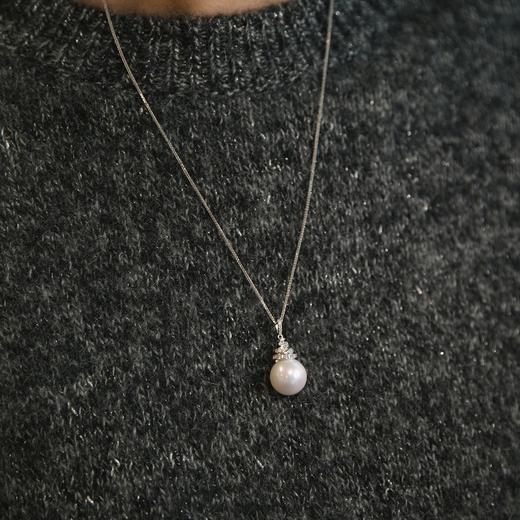 阮仕珍珠 琼雪S925银淡水珍珠链牌 13-14mm 圆 微瑕 极强光 商品图1