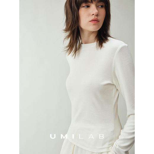 UMILAB｜糯糯T*慕斯羊毛棉混纺软糯回弹修身显瘦百搭长袖T恤T783W 商品图1
