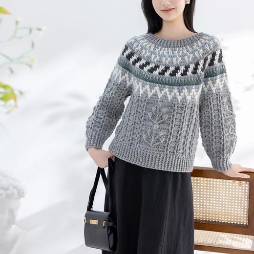 苏苏姐家缤果圆育克毛衣手工diy钩针编织衣服粗羊毛线毛线材料包 商品图1