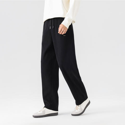GXG男装26春季时尚松紧腰系绳日常通勤简约百搭男式直筒休闲长裤K&C 商品图1