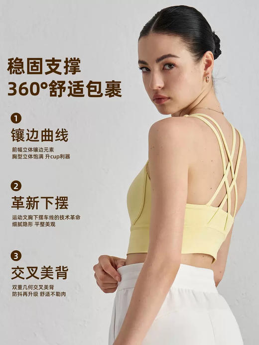 唤醒身心~新款交叉美背欧美裸感瑜伽文胸 健身背心跑步运动内衣女 商品图1