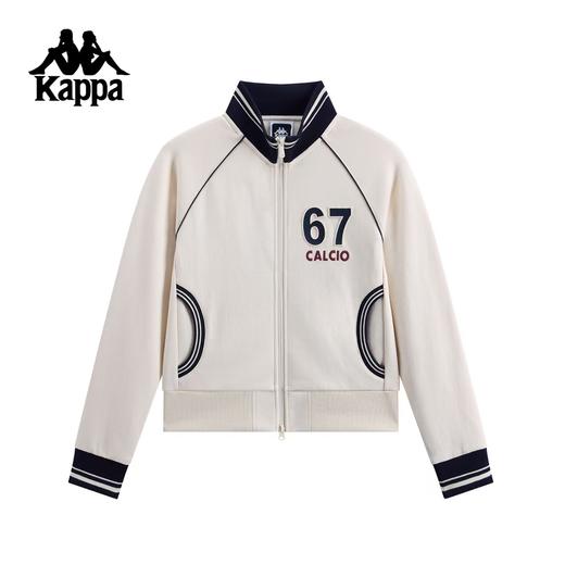 【春上新】【7折】6楼卡帕Kappa运动外套女新款复古立领针织开衫学院风撞色夹克K0G22WK01原价699现价559 商品图2