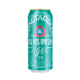 青岛500ml轻干啤酒