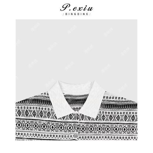 04-1潘依绣丁丁宠粉复古提花POLO领针织无袖T恤Q6654 商品图2