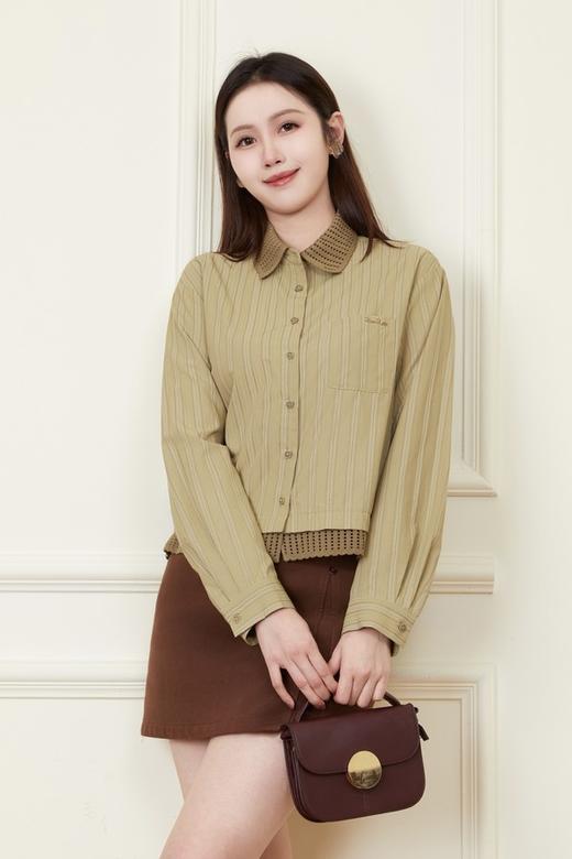 LNNNS 文艺复古条纹气质通勤拼接上衣 22028 商品图0