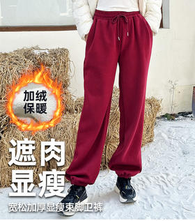 壁虎瑜伽【2601CK493】 宽松加厚显瘦束脚卫裤子（5天发货）