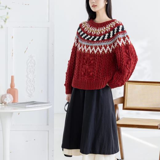 苏苏姐家缤果圆育克毛衣手工diy钩针编织衣服粗羊毛线毛线材料包 商品图2